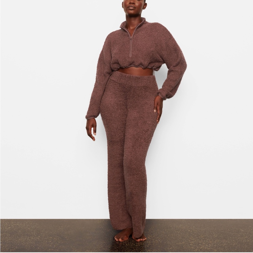 SKIMS Cozy Knit Cropped quarter zip Pullover L/XL
